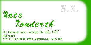 mate konderth business card